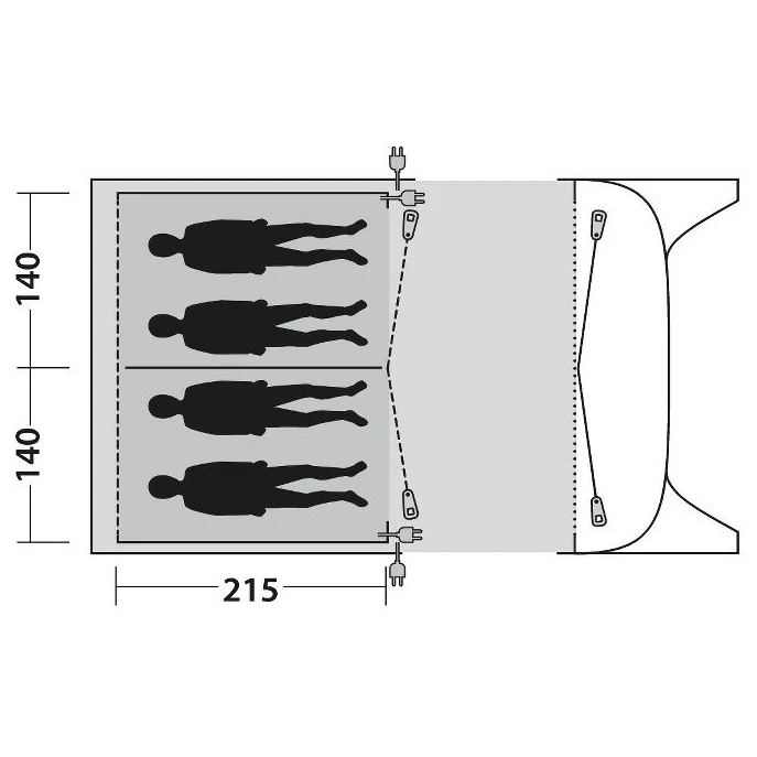 Outwell Inner Blossburg 380/380A - Tente Intérieure 4 Outwell Inner Blossburg 380/380A - Tente Intérieure – Image 2